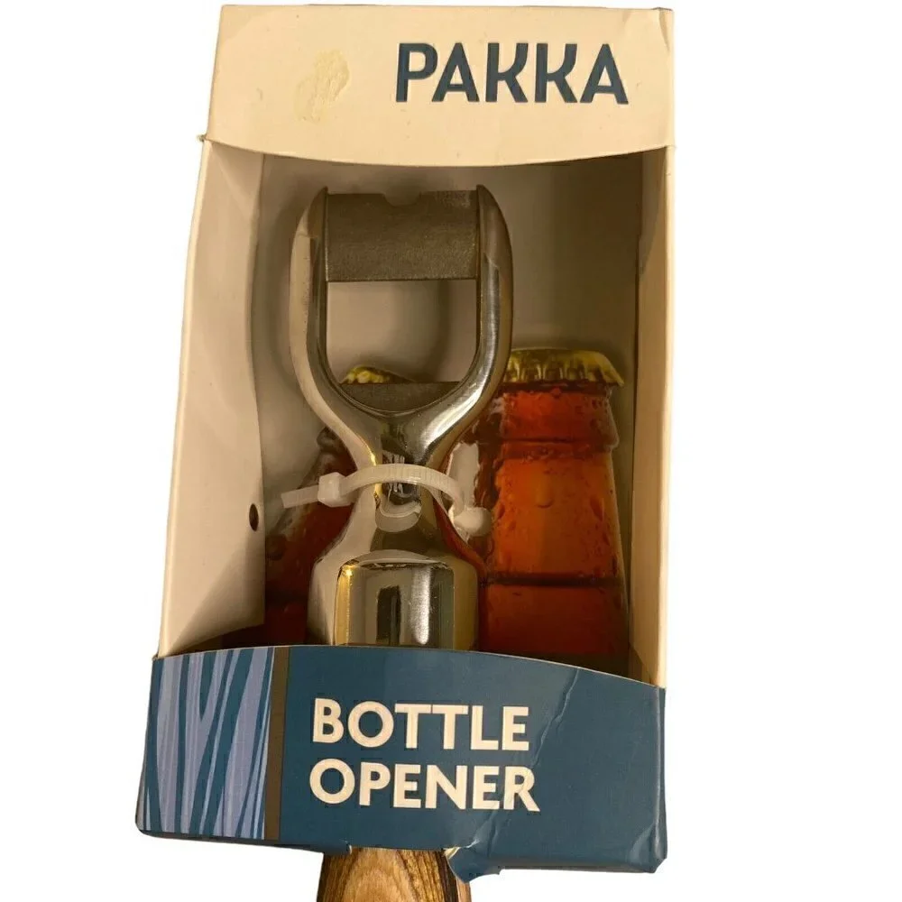 Island Bamboo Pakka Wood Handled Stainless Steel Bottle Opener S